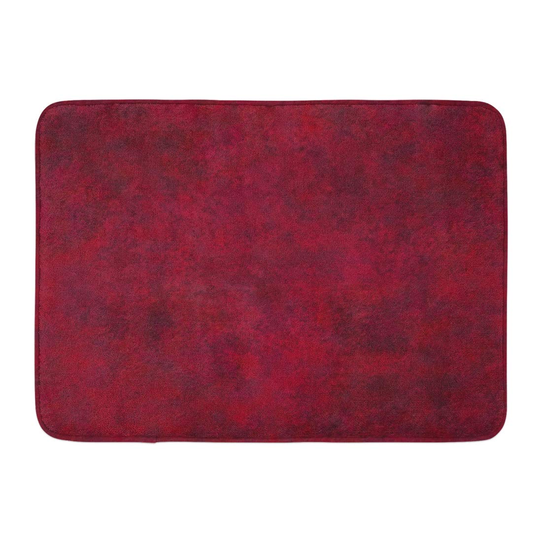 Plaster Rug YUSDECOR Leather Burgundy Deep Red Plaster Material Dark Rug Doormat ...