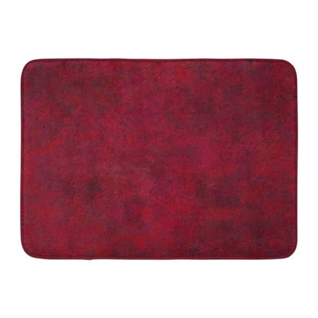 YUSDECOR Leather Burgundy Deep Red Plaster Material Dark Rug Doormat ...