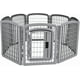 thumbnail image 1 of Cerca de plástico para mascotas de 8 paneles con puerta,152cm L x 148cm W x 71cm H, color gris, 1 of 8