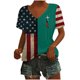 thumbnail image 4 of Tops Cortos para las Mujeres Día de la Independencia Patriótica Impreso Cuello en V, Manga Corta Top Casual para Diario, Fiesta Y Todas las Estaciones, 4 of 5