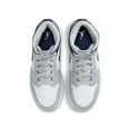 thumbnail image 3 of Air Jordan 1 Mid Big Kids' Shoes Color: White/Wolf Grey/Midnight Navy Size: 6Y, 3 of 4