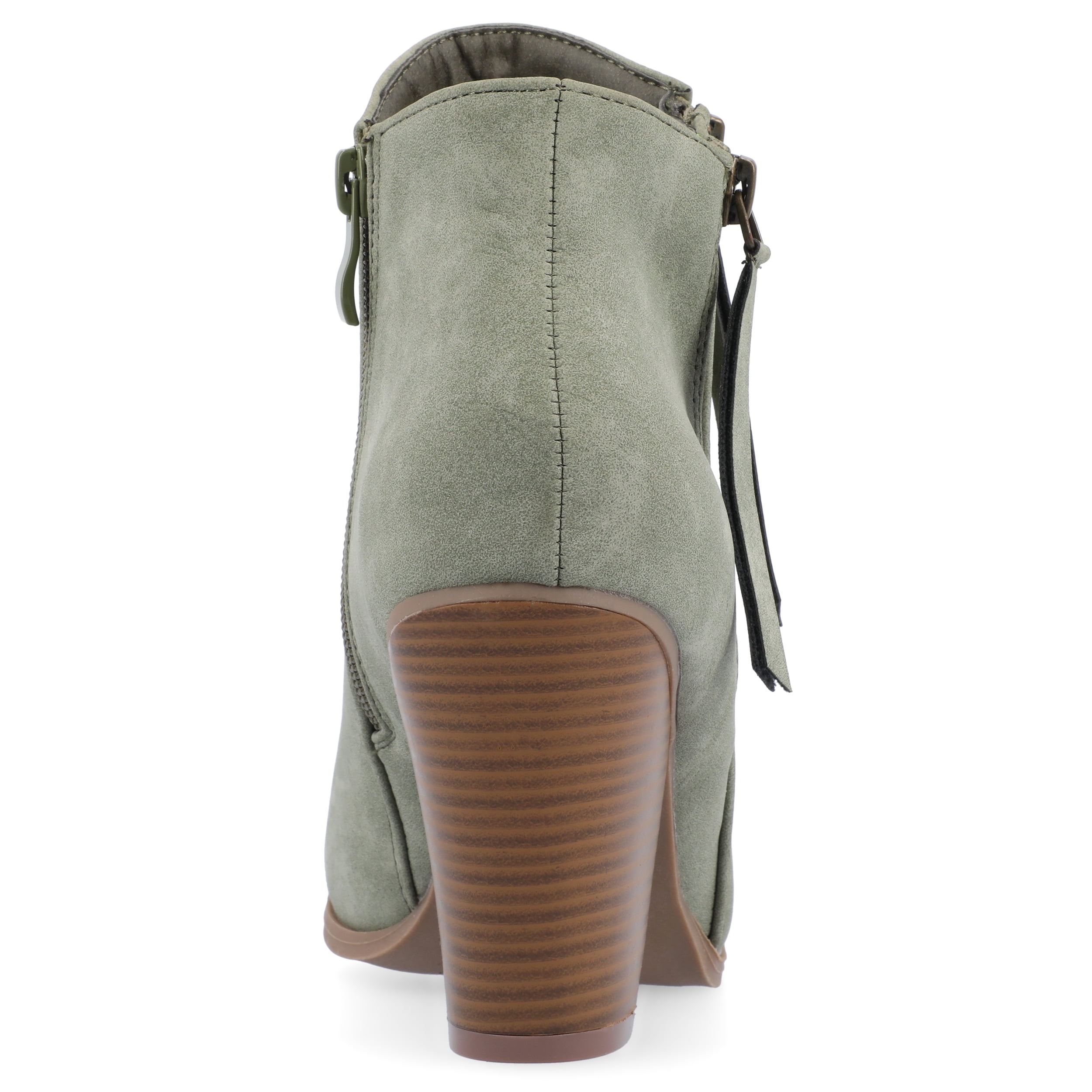 Journee Womens Vally Inside Zip Stacked Heel Booties, Widths Available