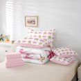 thumbnail image 5 of Homewish Kawaii Gingerbread Man Bedding Comforter Set 7 Pieces, Princess Watercolor Bow-tie Full Bedding Set, Teens Kids Girls Reversible Fitted Sheet Flat Sheet, Ultra Soft Bedroom Decor, 5 of 7