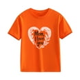 thumbnail image 4 of Spazoro Toddler Girls T-shirts, Summer Casual Crewneck Love Mom Short Sleeve Tops Orange Size 2-13T, 4 of 7