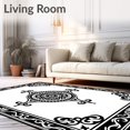 thumbnail image 2 of ODIKA 2'x3' Machine Washable Non-Slip Area Rug, Victorian Medallion Motif with Flourishing Borders High Traffic Rug, Black, 665252, 2 of 7