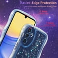 thumbnail image 2 of for Samsung Galaxy A25 5G Case 6.5",Cute Curly Wave Case with Star Glitter,Clear Shiny Bling Soft TPU Shockproof Phone Protecive Case for Women Girls-Blue, 2 of 18