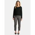 thumbnail image 2 of Time and Tru Women's Slim Straight Ponte Knit Dress Pants, 27” Inseam, Sizes XS-XXL, 2 of 5