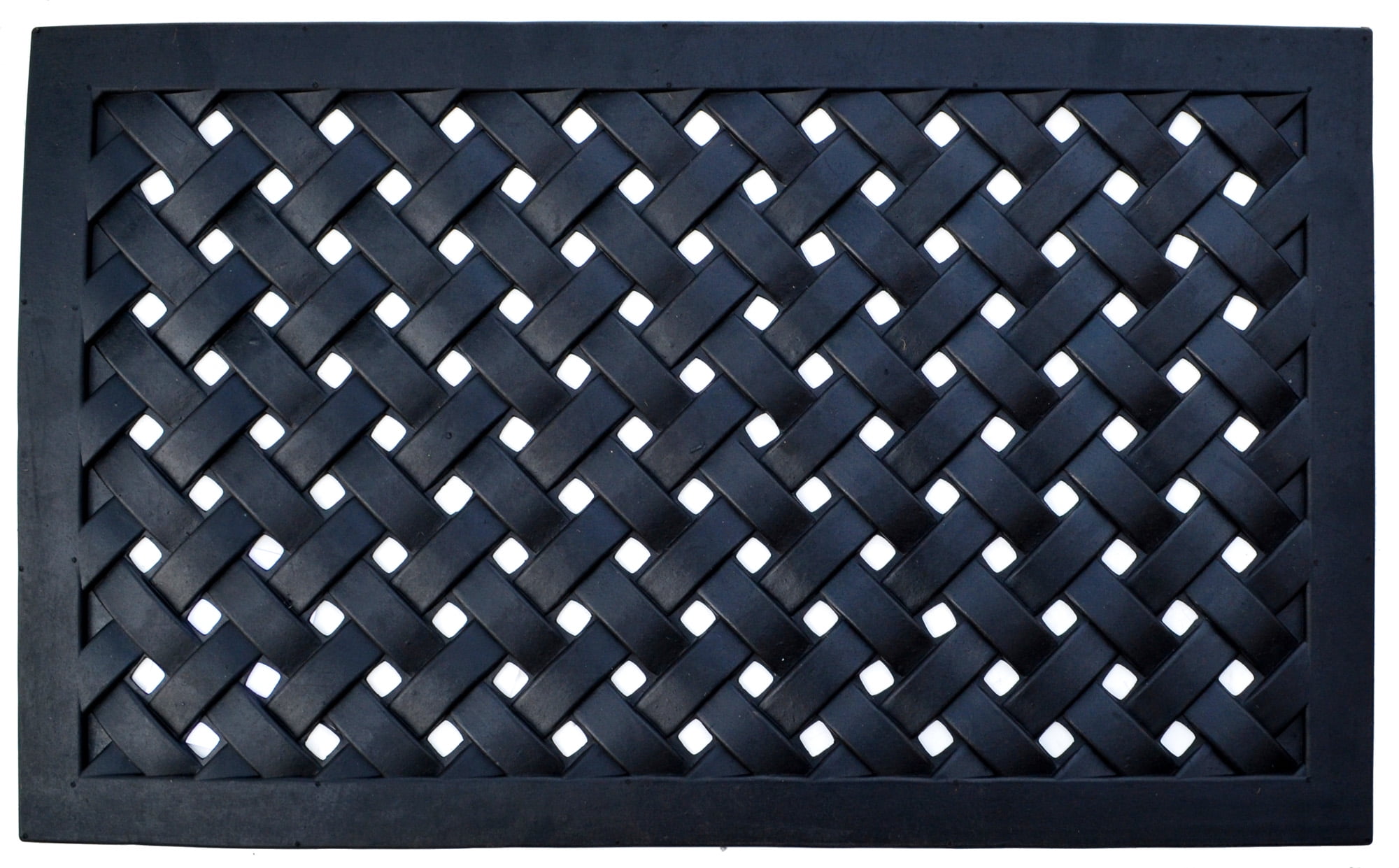 30" Black Braided Patterned Rubber Rubber Mat -