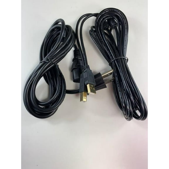 [UL Listed] OMNIHIL 5FT AC Power Cord 15FT USB-B Cable Compatible with Brother MFC-L8900CDW Printer