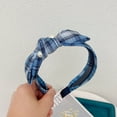 thumbnail image 3 of Ornament Houndstooth Headband Wide-Edge Bow Headband Pearl Headdress Elegant Hair Accessories H04, 3 of 5