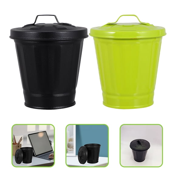 ULTNICE Room Trash Can Assorted Color 2Pcs 4.32X3.54X3.54in Countertop