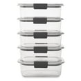 thumbnail image 2 of Rubbermaid Brilliance Food Storage Container, BPA-free Plastic, Medium, 3.2 Cup, 5-Pack, Clear, 2 of 8