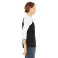 thumbnail image 3 of The Bella + Canvas Unisex 3/4 Sleeve Baseball T-Shirt - BLACK/ WHITE - XL, 3 of 4