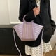 thumbnail image 3 of Bolso Hombro Paja para Mujer Diario Verano Gran Capacidad Con Color, 3 of 9
