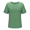 thumbnail image 4 of Yanlir Classique Hauts à Col Rond Manches Courtes pour Femmes Couleur Unie Printemps Été Blouse Décontractée, Basique Ample Style T-Shirt pour Usage Quotidien 2025(Vert2,), 4 of 7