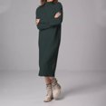 thumbnail image 4 of Women's Winter Maxi Sweater Dress Oversize Long Sleeve Knit Pullover Bell Loose, 4 of 5