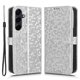 thumbnail image 1 of Funda de piel con estampado de lunares y billetera para Samsung Galaxy A55 5G - Plateada s202412245585, 1 of 5
