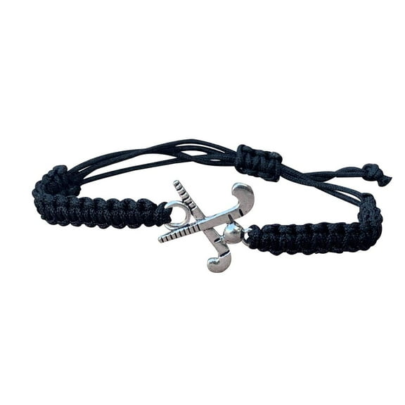 Sportybella Field Hockey Charm Bracelet, Field Hockey Jewelry Gifts, for Field Hockey Players, Teams and Coaches (Black)