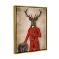 thumbnail image 4 of Stupell Industries Fancy Elk in Red Suit Animals & Insects Painting Gold Floater Framed Canvas Art Print Wall Art, 17 x 21, 4 of 10