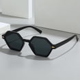 thumbnail image 3 of Retro Hexagonal Small Frame Sunglasses Hip-Hop Style UV400 Rivets Decoration Shades Leopard Blue Glasses for Women & Men, 3 of 6