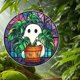 thumbnail image 3 of Decoración del hogar, decoración de habitaciones, decoración de paredes, fantasma con plantas monstera, colgante de acrílico para ventana., 3 of 8