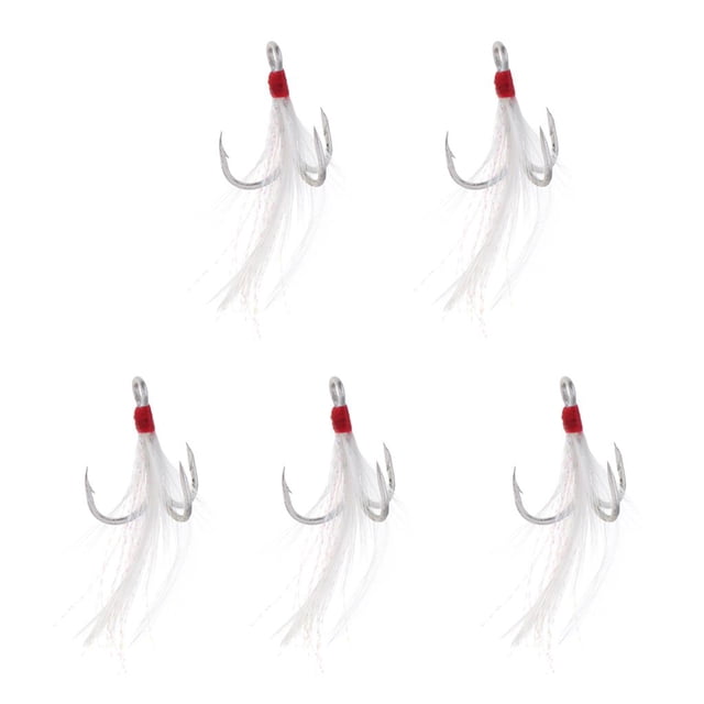 5pcs anzuelos de pesca señuelos de lentejuelas de pesca con anzuelo de plumas pesca gruesa 2