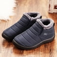 thumbnail image 3 of Winter Warm Unisex Cotton Boots Soft Sole Waterproof Cotton Shoes Snow Boots for Home and Outdoor Use (Gray,11), 3 of 8
