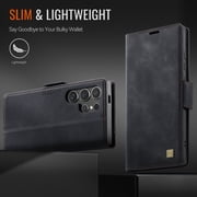 Dteck for Samsung Galaxy S22 Ultra Wallet Case, PU Leather Flip Folio Case with Card Holders RFID Blocking Kickstand Shockproof TPU Inner Shell Protective Phone Cover,Black