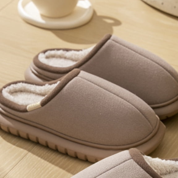 Weloille Winter Cotton Slippers Women's Models Hundreds Of Indoor Home Leisure Warm Shoes Non-slip Warm Thickened Couple Cotton Shoes