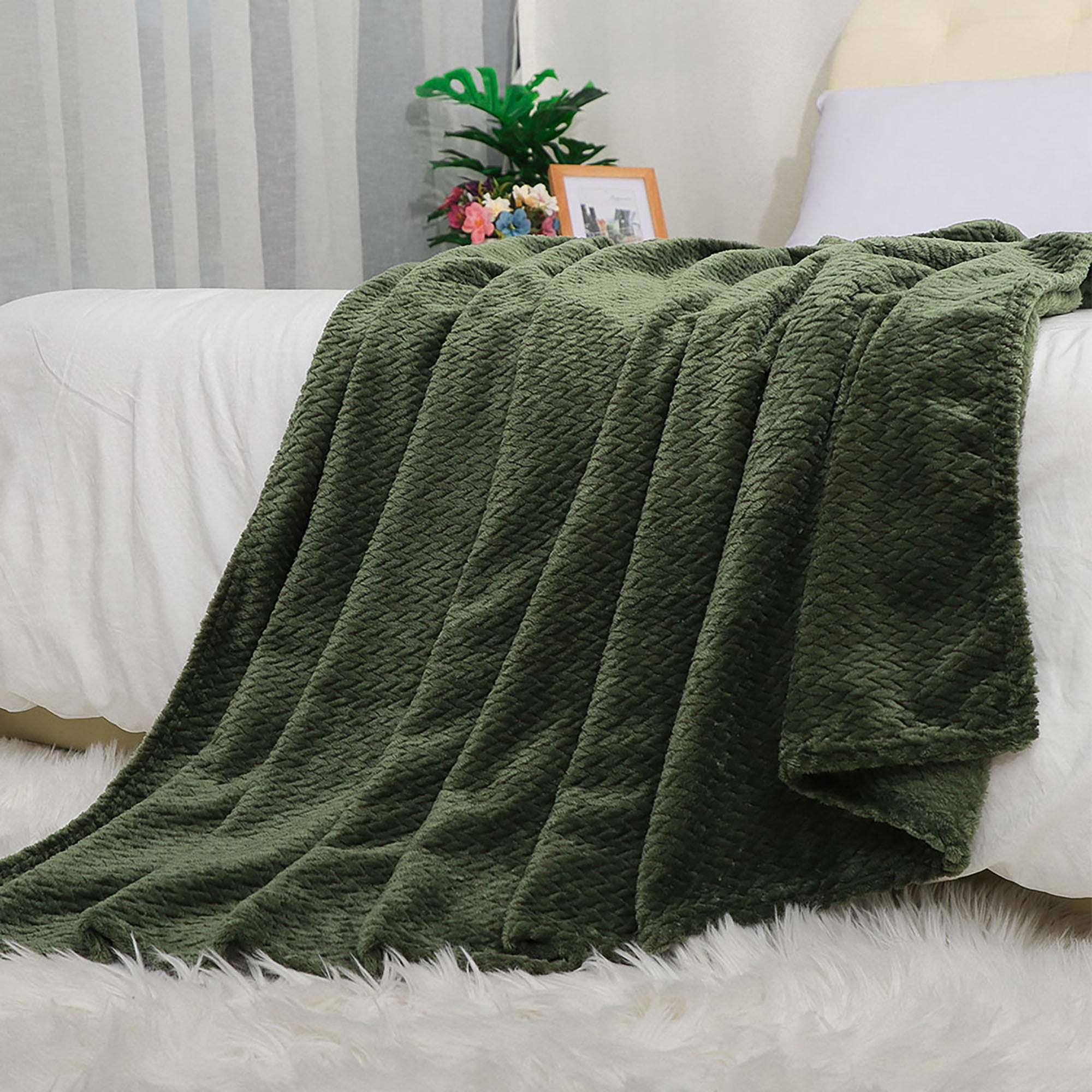 Large Luxury Popcorn Throw Blanket Fleece Super Soft Hotel Sofa Bed 130x150cm 
