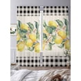 thumbnail image 3 of Summer Yellow Lemons Sheer Curtains 2 Panels Set Pastoral Fruit Leaf Black Plaid Linen Sheer Window Curtains Light Filtering Rod Pocket Voile Drapes for Bedroom Living Room 52"X96", 3 of 8