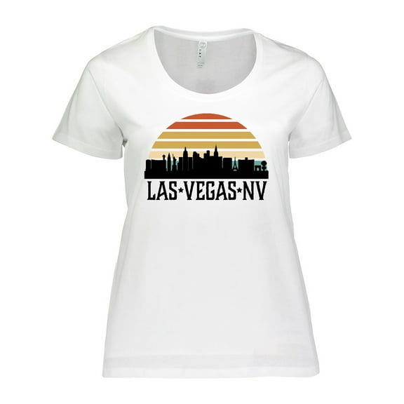 Inktastic Las Vegas Nevada Skyline Retro Women's Plus Size T-Shirt