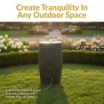 thumbnail image 2 of Sunnydaze Cylinder Gray Outdoor Bubble Fountain, LED Light, 2 of 11