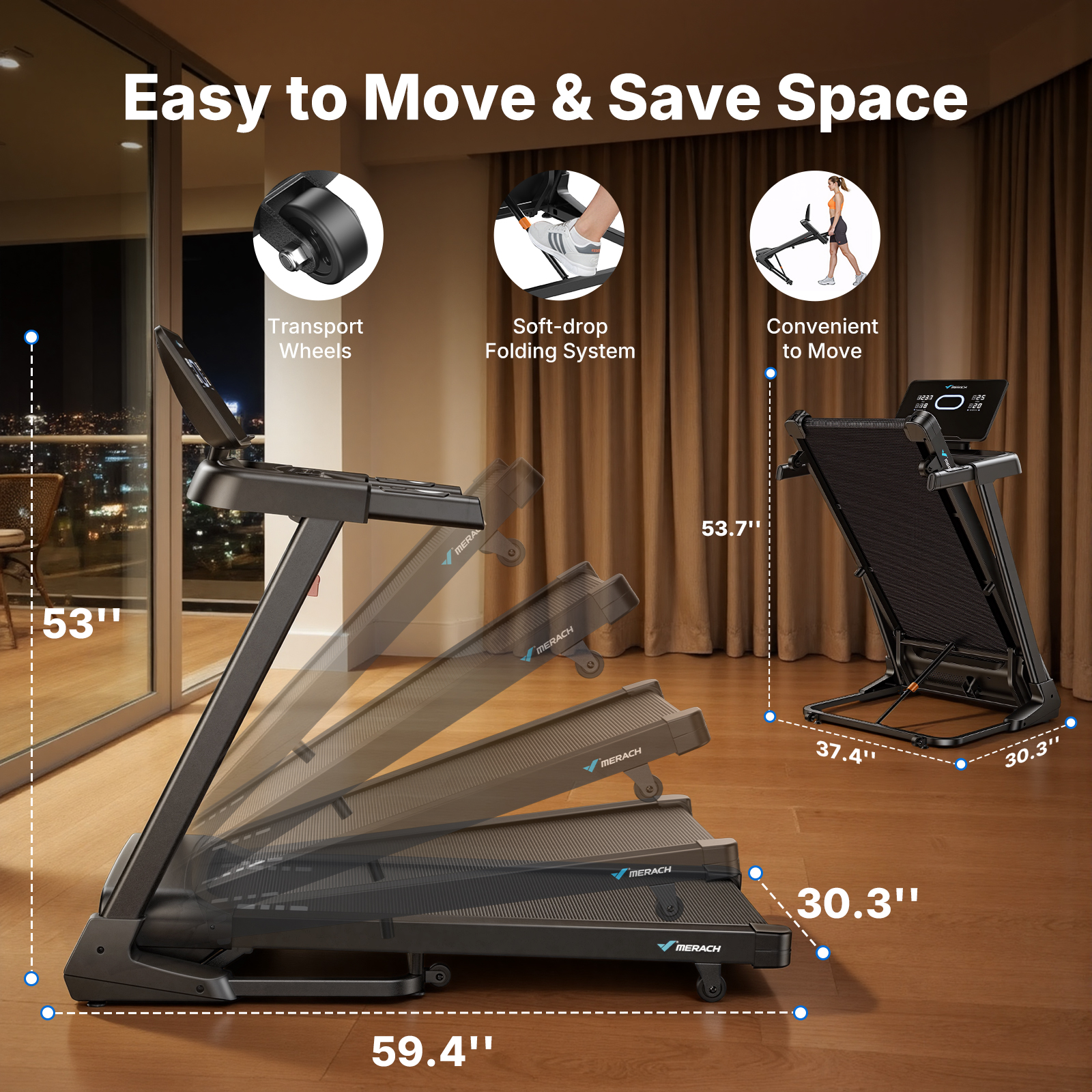 MERACH 3.5HP Treadmill with 15% Auto Incline, Folding Treadmill for Home with Bluetooth Speaker, APP, 350 lbs Capacity