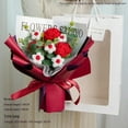 thumbnail image 3 of Mouliraty Crochet Flower Bouquet, Finished Hand-woven Bouquet of Roses for Valentine's Day Simulated Dried Flower Girlfriend's Birthday Anniversary Party, Yellow, 3 of 4