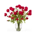 thumbnail image 3 of Nearly Natural Ranunculus Liquid Illusion Silk Flower Arrangement in Red, 3 of 5