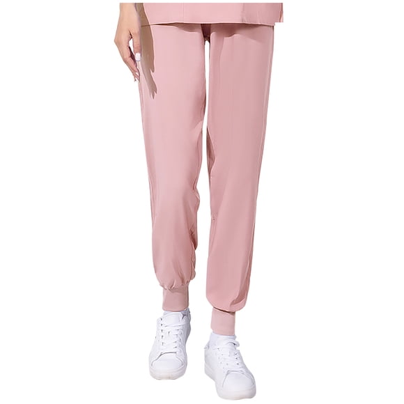 yoeyez Pantalons Joggers Cargo de Sarrau pour Femmes, Taille Élastique, Pantalon Jogger, Bas Resserré, Pantalon Cargo, Uniforme Confortable, Tenue de Travail d'Infirmière, Rose P