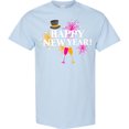 thumbnail image 3 of Inktastic Happy New Year with Hat Fireworks and Wine Glasses T-Shirt, 3 of 5