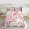 thumbnail image 2 of Homewish Fluid Art Bedding Comforter Set,Ink Painting Aesthetic Twin Comforter Sets,Pink White Bedding Set For Girls Kids,Super Cozy Room Decor Reversible,2-Piece, 2 of 8