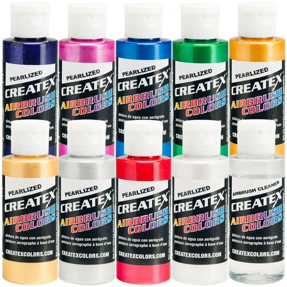 Createx 10 COLOR PEARLIZED SET Airbrush Paint Colors