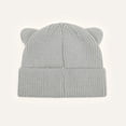 thumbnail image 5 of Baby Knit Beanie Cat Ear, Toddler Newborn Winter Warm Cute Ears Love Heart Embroidered Infants Cap, Gray 0-6 Months, 5 of 8