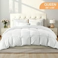 thumbnail image 7 of All Seasons Queen Duvet Insert, 88"x88" Lightweight Down Alternative, White Quilted Comforter with Corner Tabs for Adults and Teens, 7 of 7