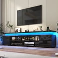 thumbnail image 7 of ChVans Extra Long TV Stand for up 100" 110" TVs with Charging Station, LED Entertainment Center Media Console Gaming Soundbar Shelf with 2 Storage Cabinets, 94.5", 7 of 7