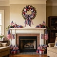thumbnail image 3 of Fmxomd 4th of July Wreath for Front Door, Red White and Blue Patriotic Wreath, Artificial Memorial Day Independence Day Decor for Farmhouse Home Indoor Outdoor, 3 of 9