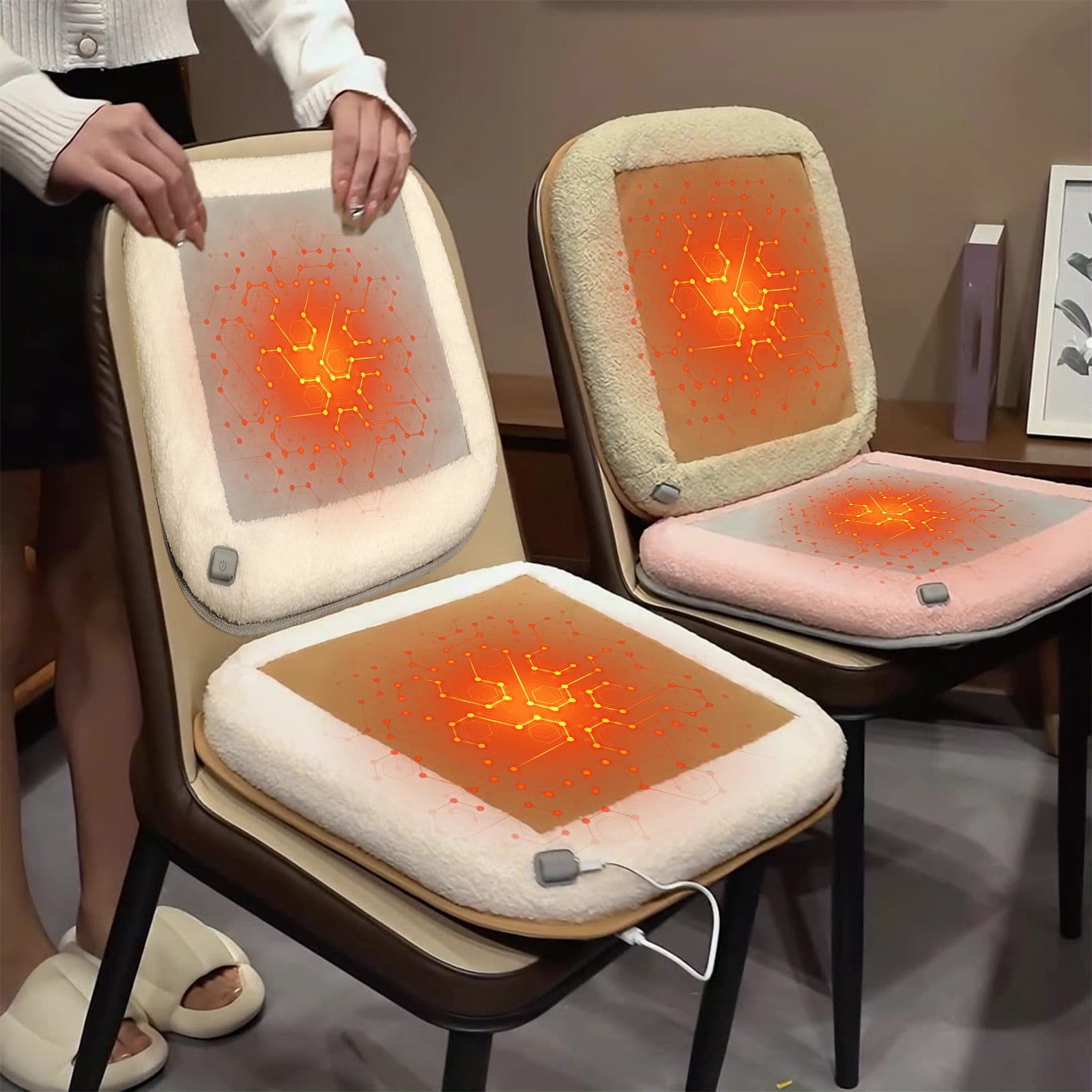 Bwiyojiz Kitchen & Dining Winter Heating Pad USB Powered Portable Heated Seat Cushion Washable Classroom Dormitory Household for Long Time Sitting, Gifts for Her