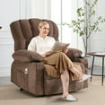 thumbnail image 3 of UHOMEPRO Power Lift Recliner Chair for Elderly with Heat and Massage, Recliner Chair for Livingroom with Infinite Position and Side Pockets , USB Charge Port, Cup Holders Fabric, Brown, 3 of 13