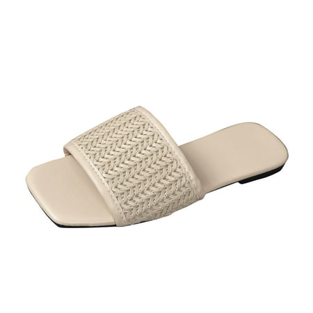 

aDJFDGT Sandals Women Comfortable Cute Dressy Women s Summer Fashion Flat Open Toed Flip Flops Beach Outing Slippers