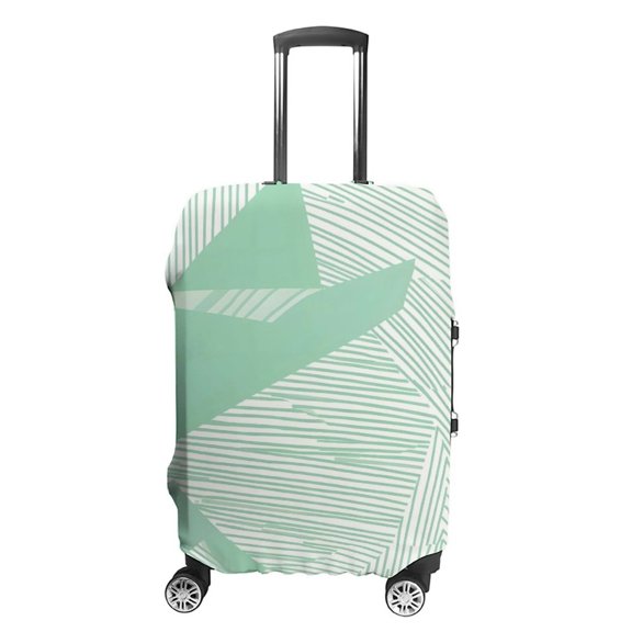 Luggage Bag Cover Is Durable And Washable It Has Double Stitching On All Sides There Are Two Openings On The Top For Travel Small LightSeaGreen Geometric Lines_4
