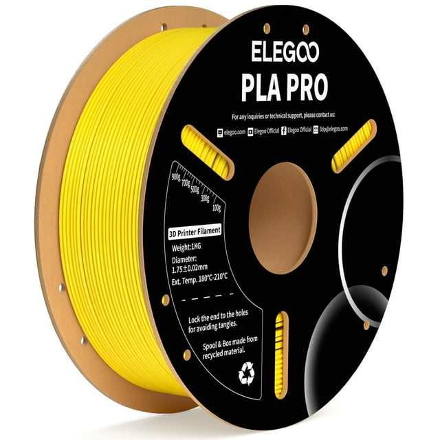 Filamento para impresora 3D ELEGOO PLA PRO, 1,75 mm, amarillo, 1 kg