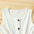 thumbnail image 3 of PatPat Kid Girl Button Design Sleeveless Belted Splice Romper Jumpsuit Shorts,Sizes 4Y-12Y,One Piece, 3 of 6